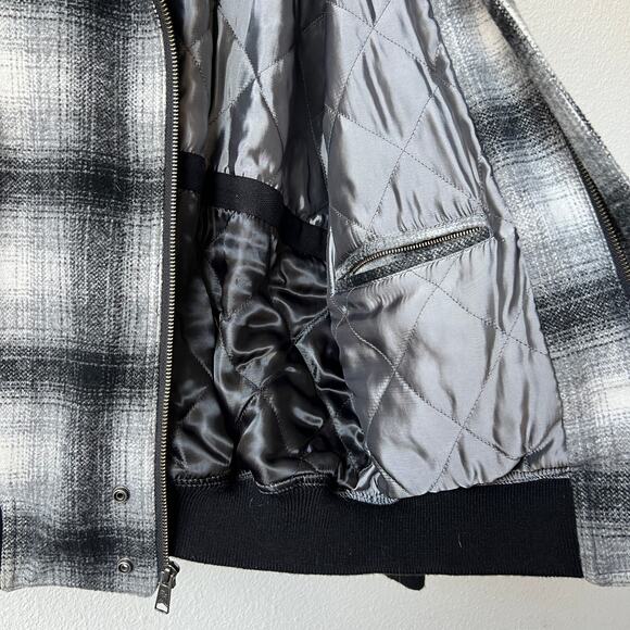 Powder River Outfitters Panhandle Slim Plaid Wool Blend Bomber Jacket Size XXS - Picture 5 of 12